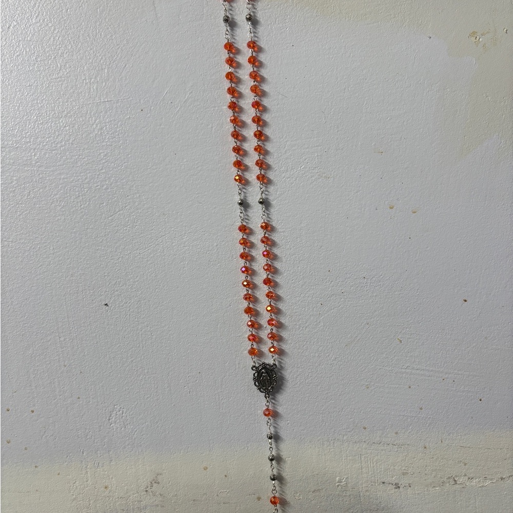 Elegant Orange Beaded rosary